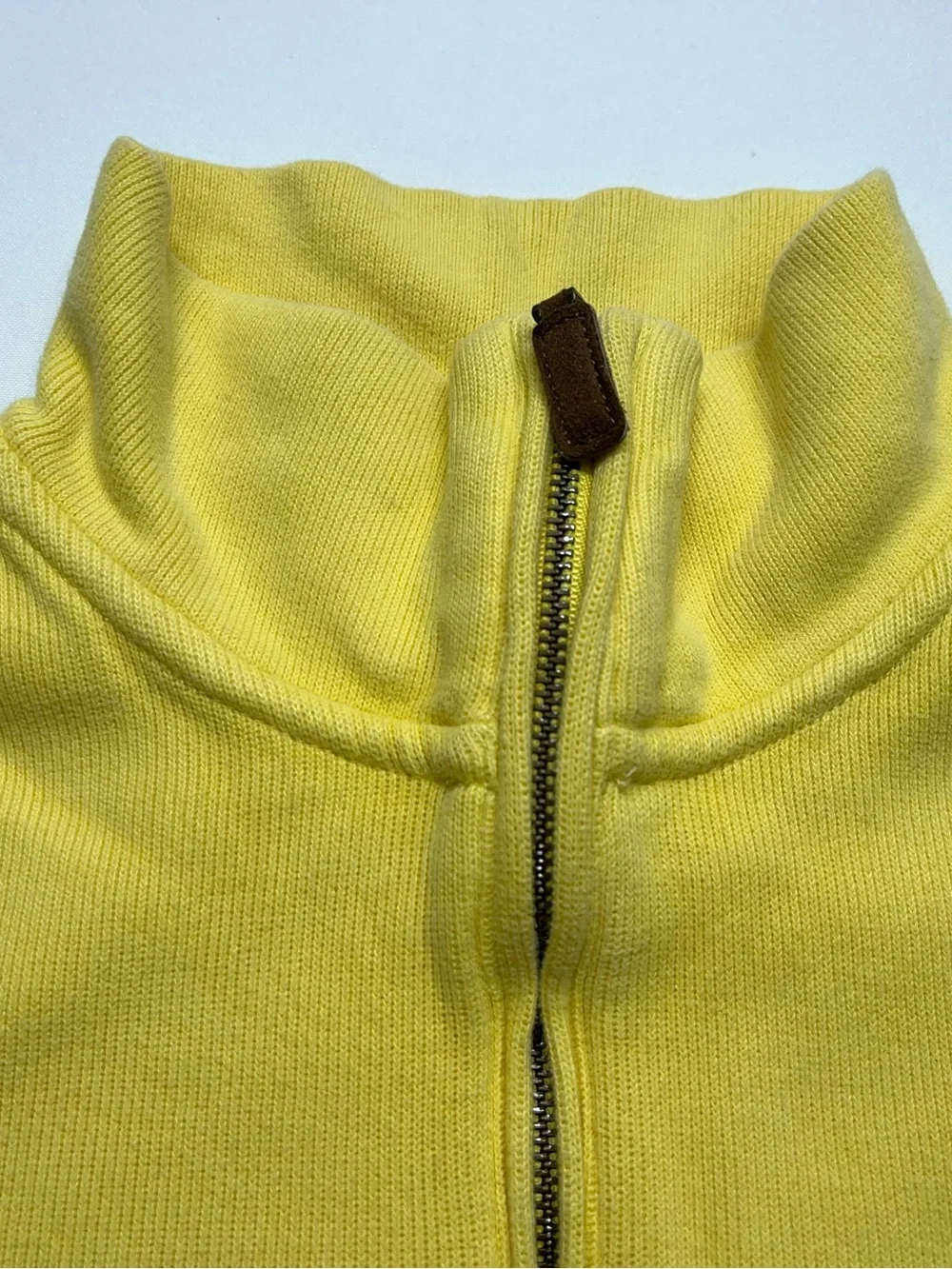 Polo Ralph Lauren 1/4 Sweater Mens Size Medium Yellow Rib Knit Pullover